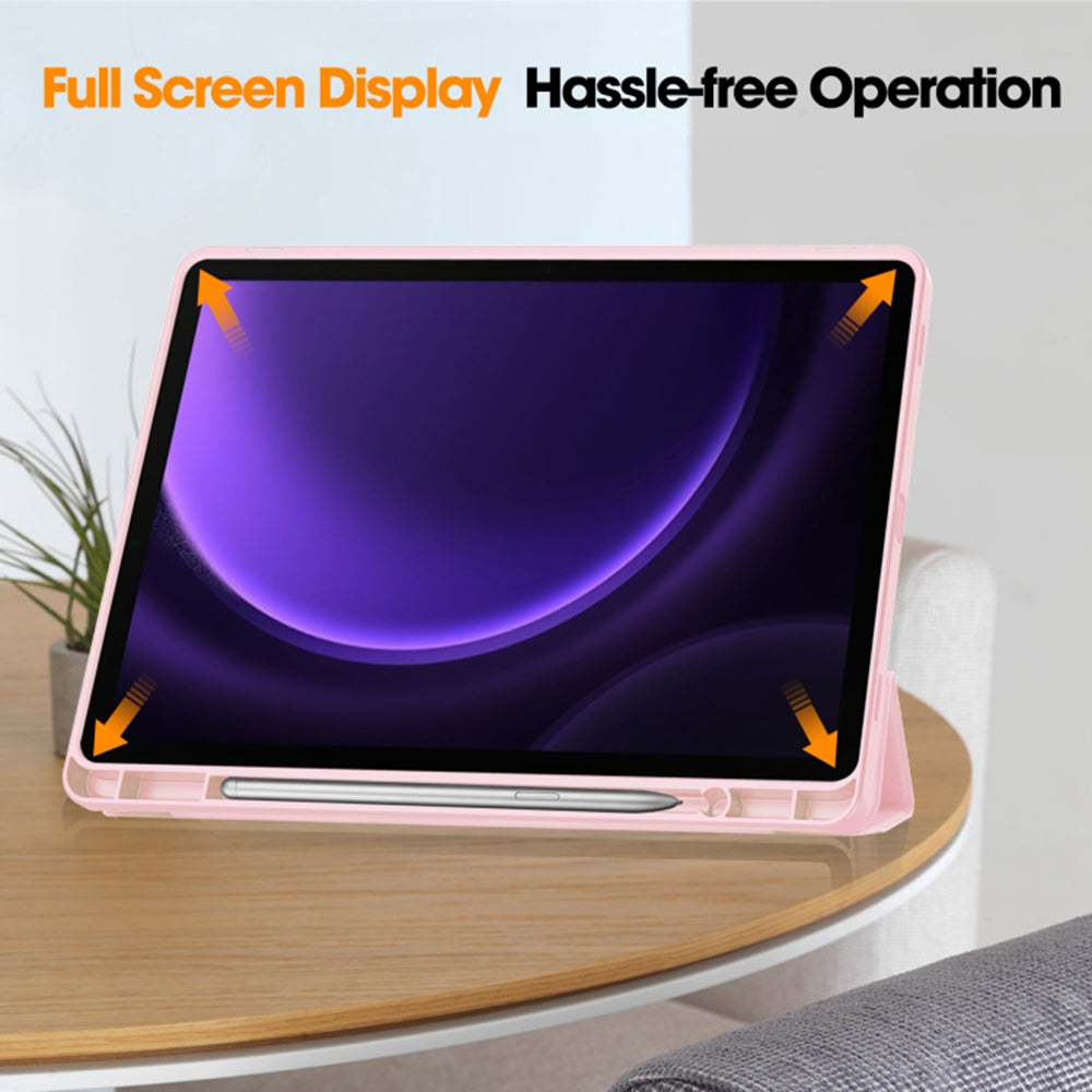Case for Samsung Galaxy Tab S9 FE / Tab S9 / Tab S10 FE, Techsuit, Flex Trifold, Pink