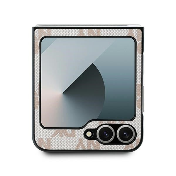 Case for Samsung Galaxy Z Flip7 FE F761 / Z Flip6 F741, DKNY, Chequered Pattern Printed Stripes, Pink