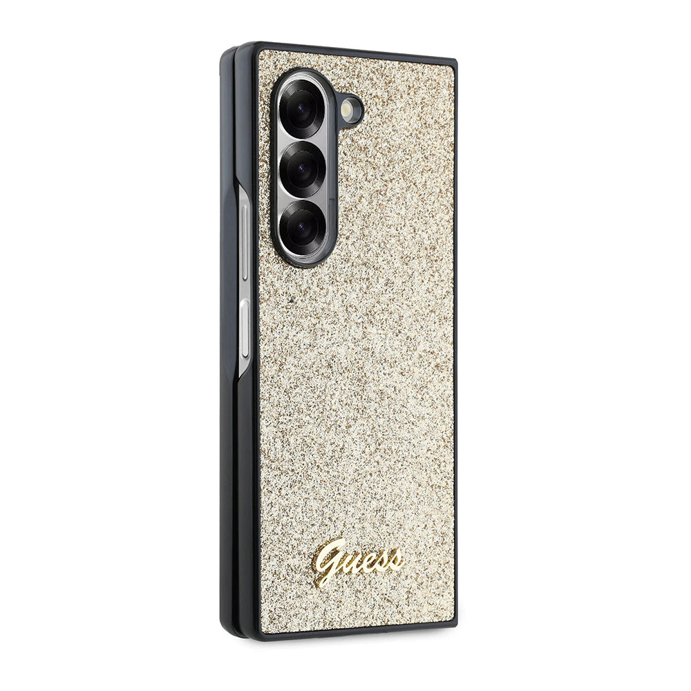 Case for Samsung Galaxy Z Fold6 F956, Guess, Glitter Script, Gold