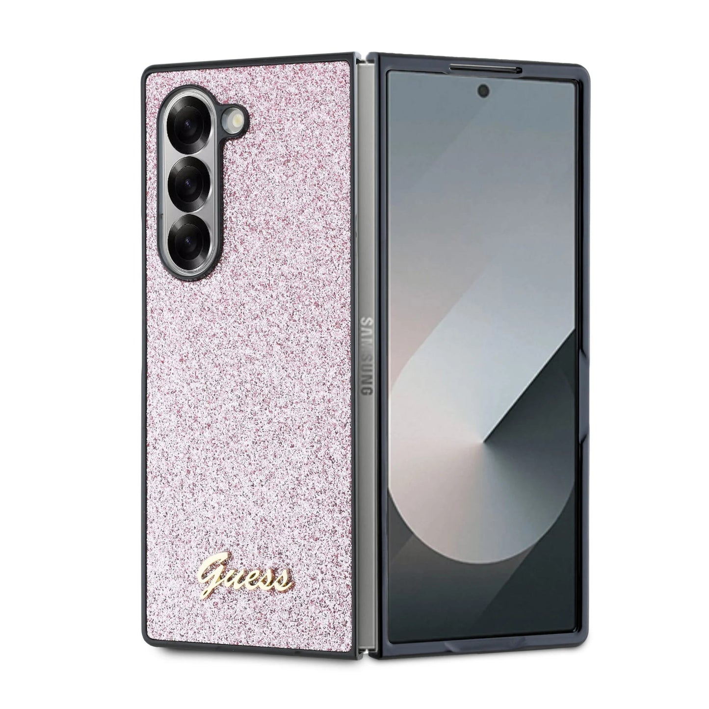 Case for Samsung Galaxy Z Fold6 F956, Guess, Glitter Script, Pink