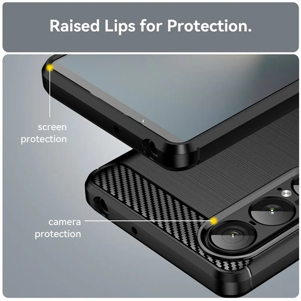 Case for Sony Xperia 1 VII, Techsuit, Carbon, Black