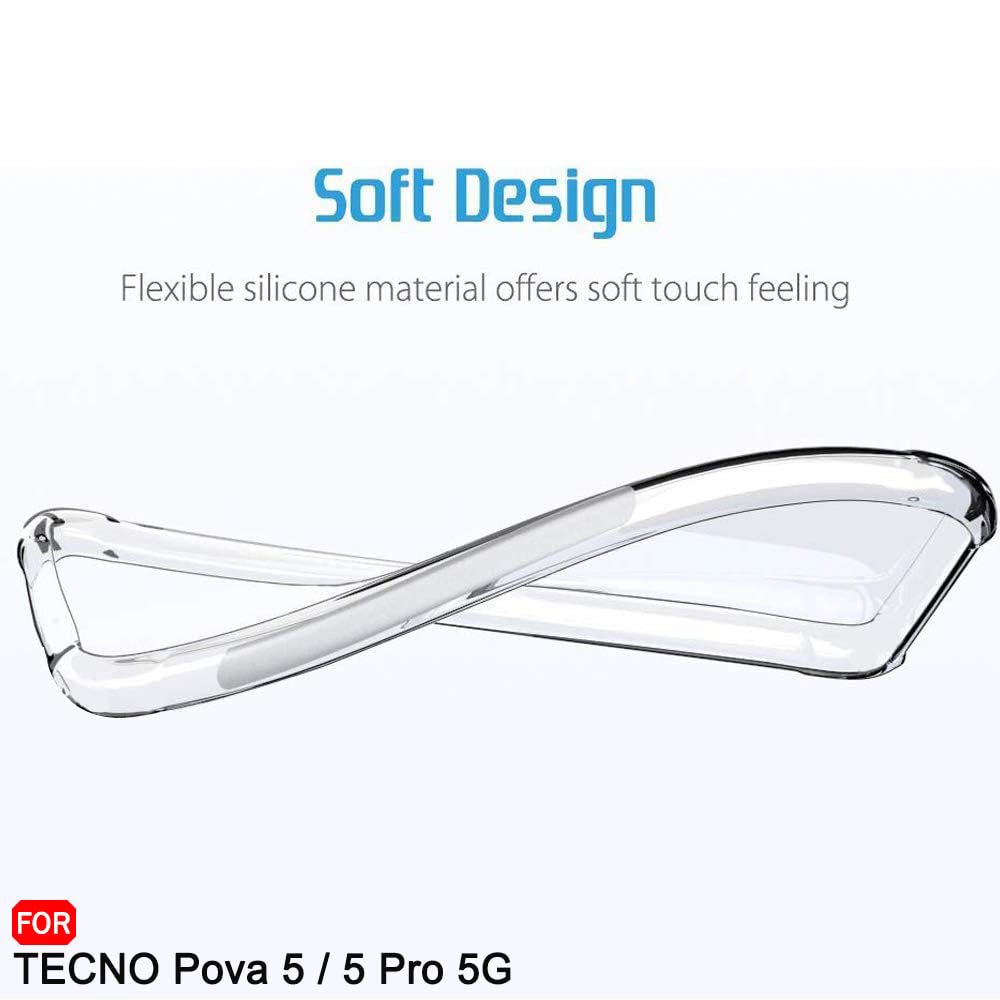 Case for Tecno Pova 5 Pro, Techsuit, Shockproof Clear, Transparent