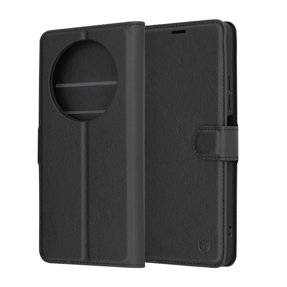 Case for Xiaomi Poco C75 / Redmi 14C, Techsuit, Leather Folio, Black