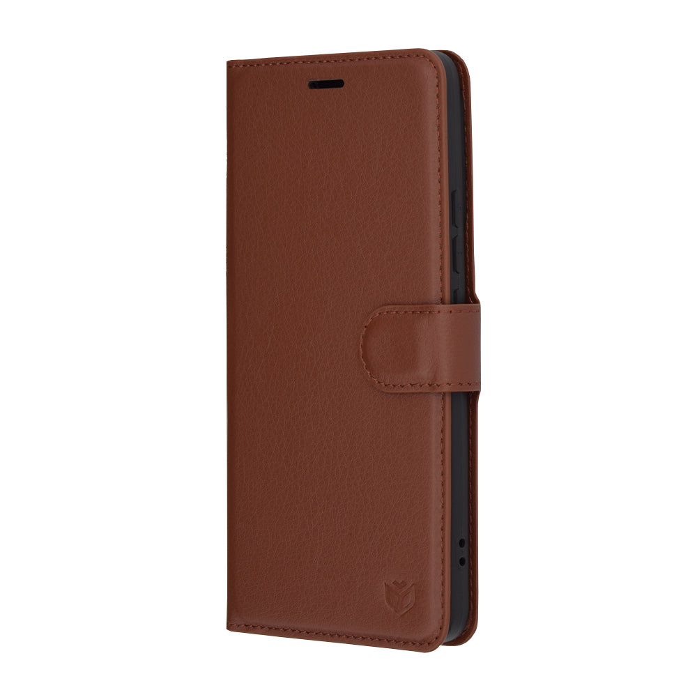 Case for Xiaomi Poco F6, Techsuit, Leather Folio, Brown