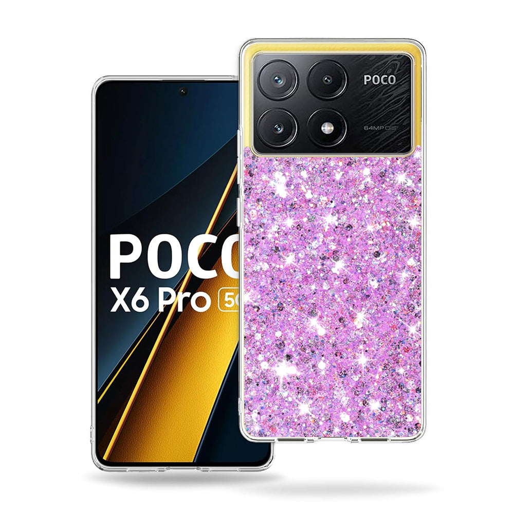 Case for Xiaomi Poco X6 Pro, Techsuit, Sparkly Glitter, Magenta