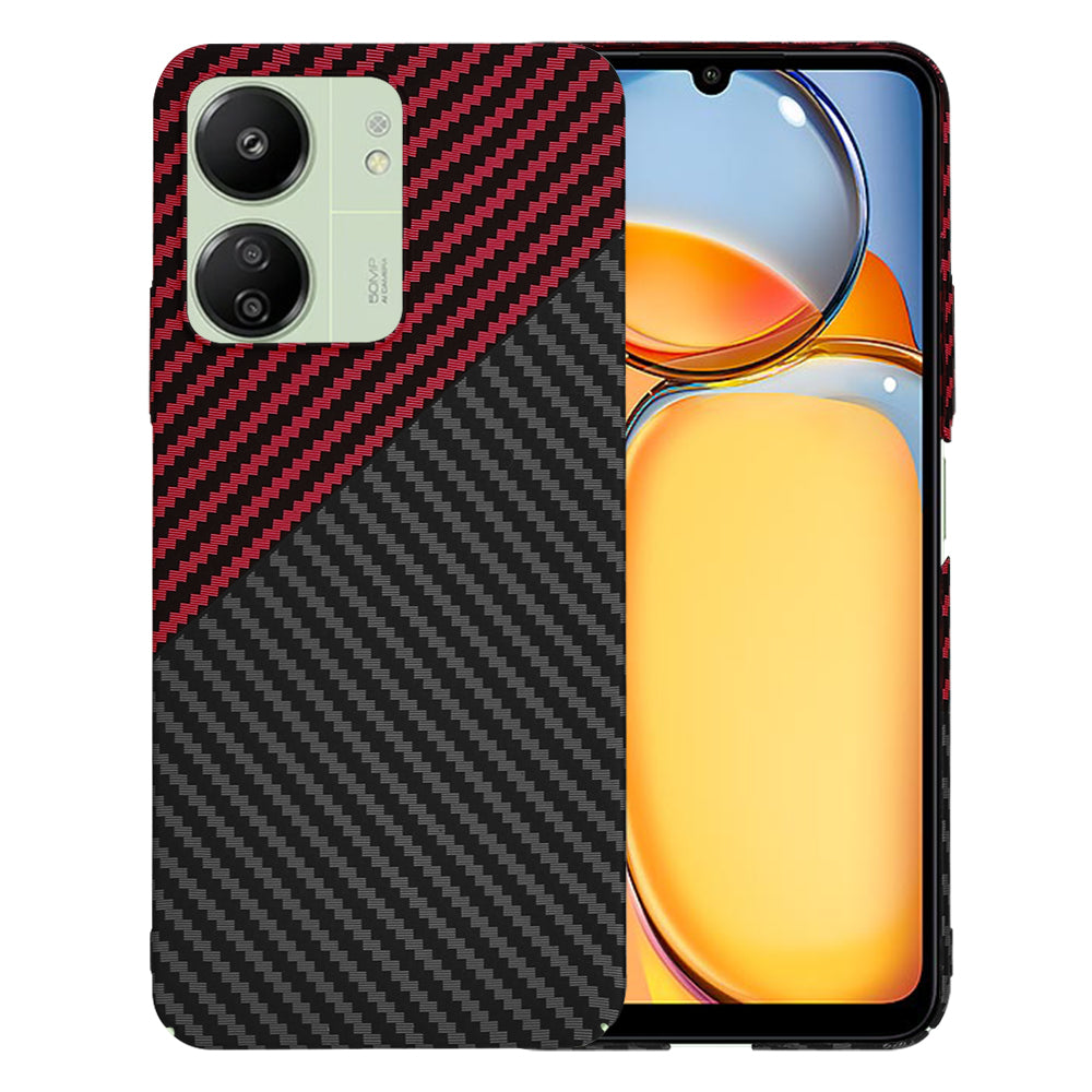 Case for Xiaomi Redmi 13C 5G / 13C / Poco C65, Techsuit, Carbonite FiberShell, Black Red