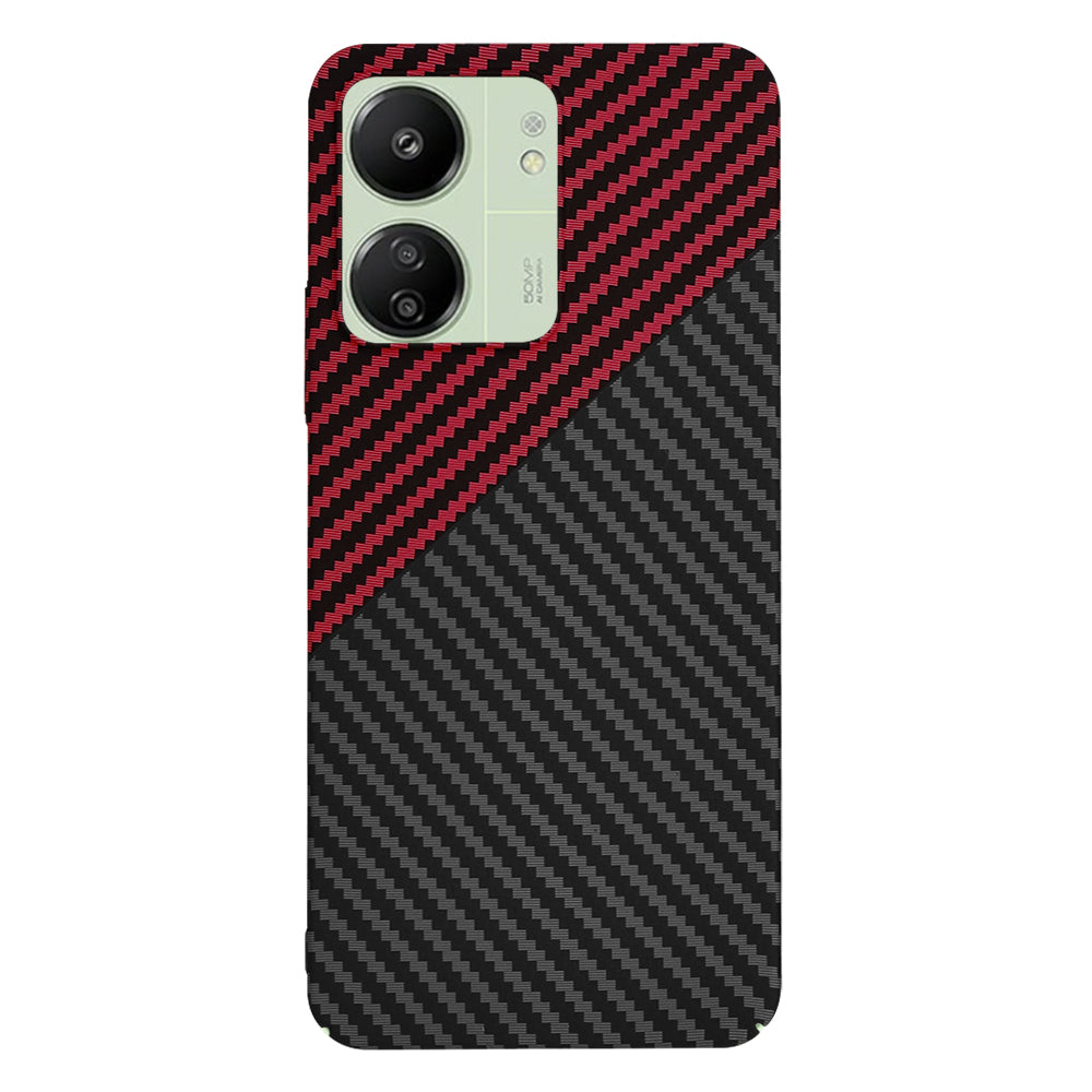Case for Xiaomi Redmi 13C 5G / 13C / Poco C65, Techsuit, Carbonite FiberShell, Black Red
