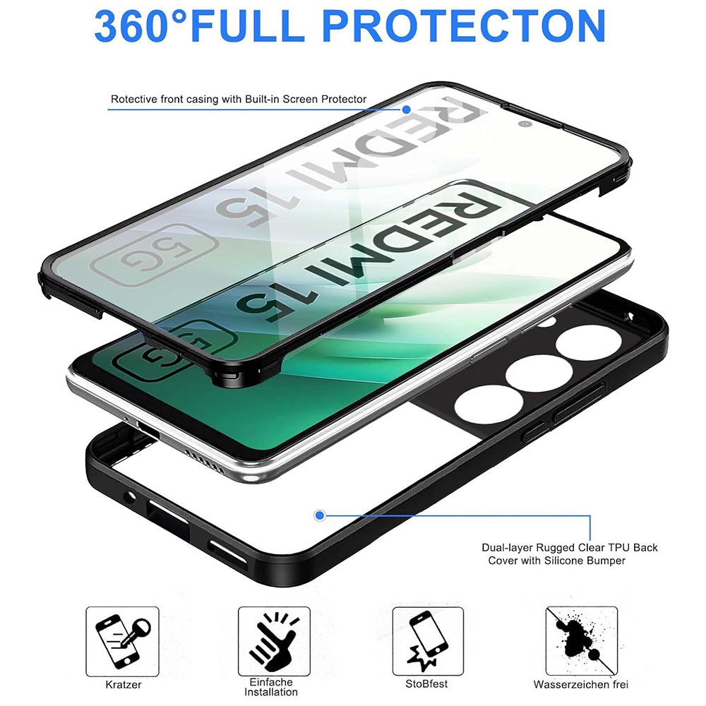 Case for Xiaomi Redmi 15 5G / 15 4G, Techsuit, ColorVerse 360, Black