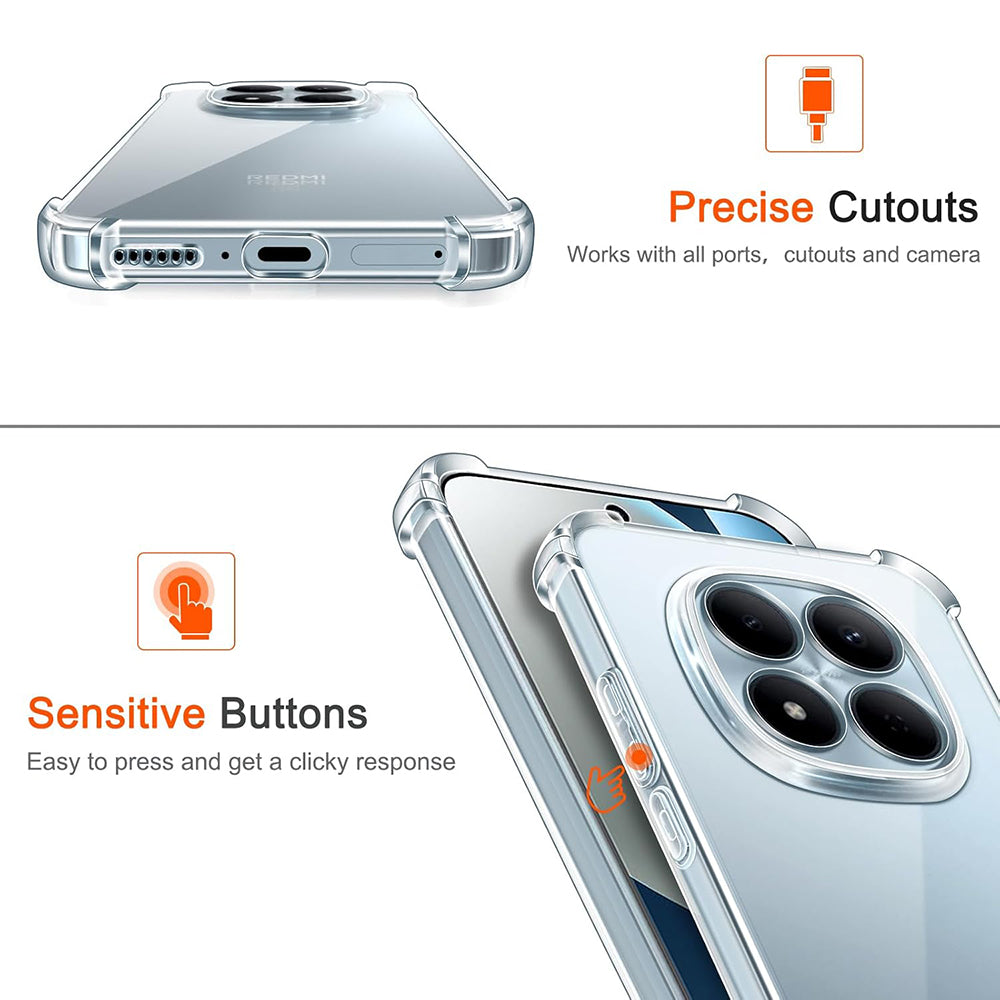 Case for Xiaomi Redmi Note 15 Pro 4G, Techsuit, Shockproof Clear, Transparent