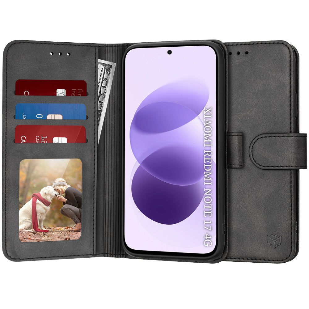 Case for Xiaomi Redmi Note 17 4G / Note 17 5G, Techsuit, Diary Book, Black