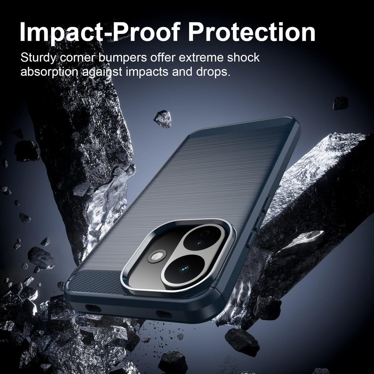 Case for Xiaomi Redmi Note 17 Pro, Techsuit, Carbon, Blue