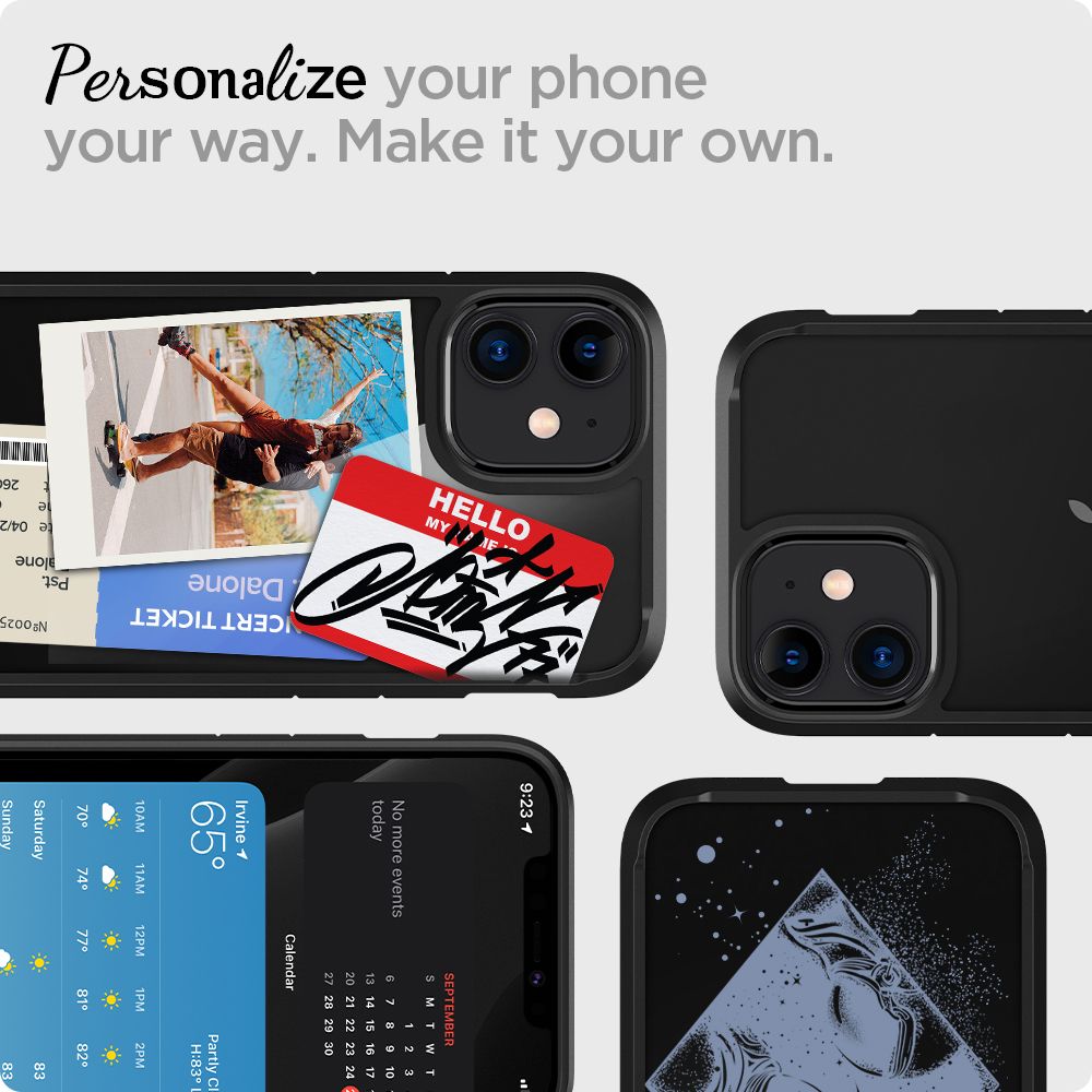 Case for Apple iPhone 12 / 12 Pro, Spigen, Ultra Hybrid, Black ACS01703