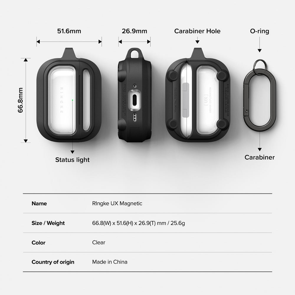 Ringke UX Case for Apple AirPods Pro 3, Transparent