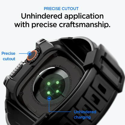 Spigen Rugged Armor Pro Case with Screen Protector for Apple Watch Ultra Series, Black ACS12053