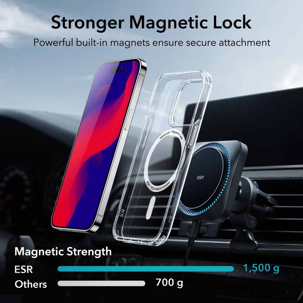 MagSafe Case for Apple iPhone 14 Pro Max, ESR, Ch Halolock, Transparent