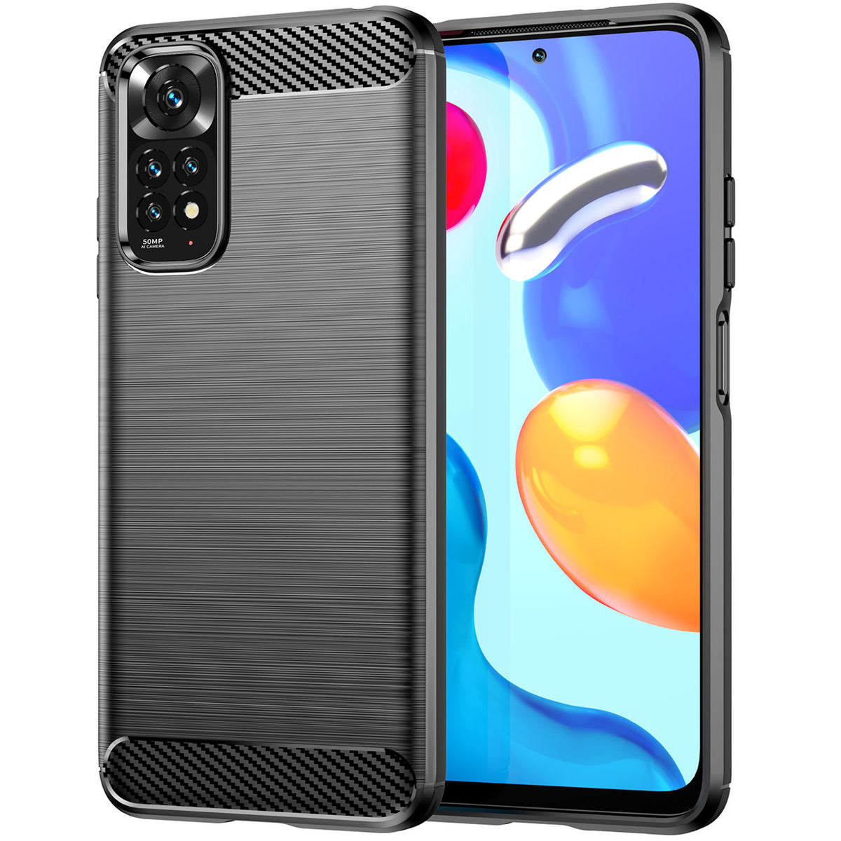 Case for Xiaomi Redmi Note 11S / Note 11, Carbon, Black
