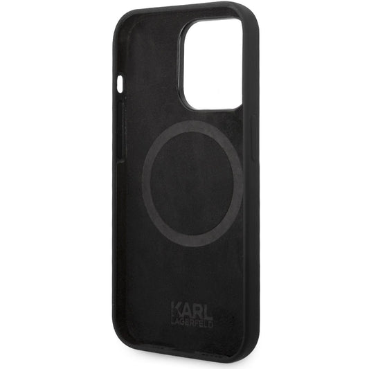 MagSafe Case for Apple iPhone 14 Pro, Karl Lagerfeld, Silicone Karl Head, Black