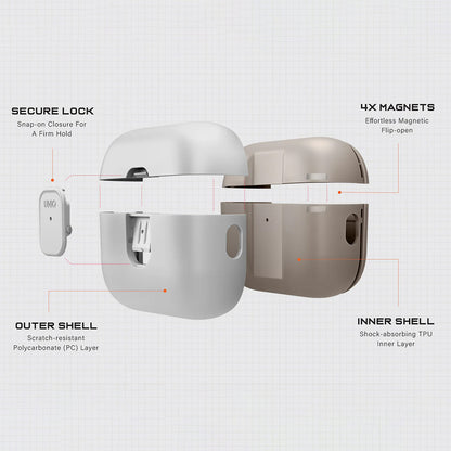 UNIQ Clyde Case for Apple AirPods Pro 3, Beige Gray