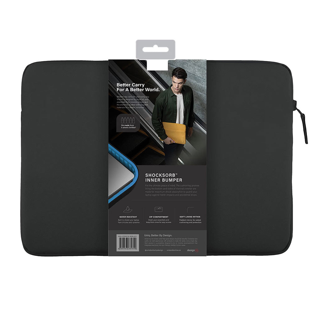 UNIQ Vienna Case for Laptop up to 16inch, Black