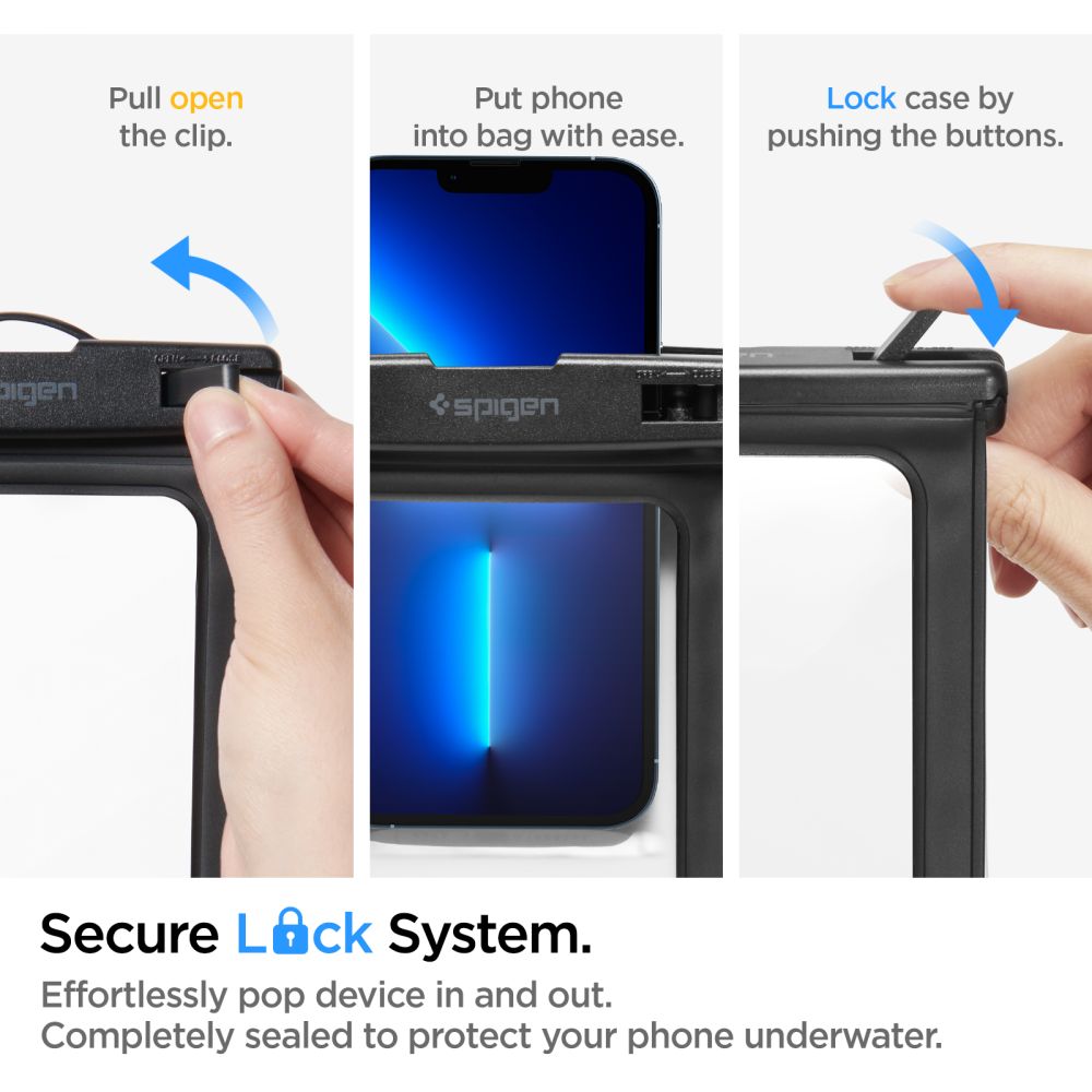Universal Waterproof Case for Phone 3.5inch - 7inch, Spigen, A601, Black AMP04525