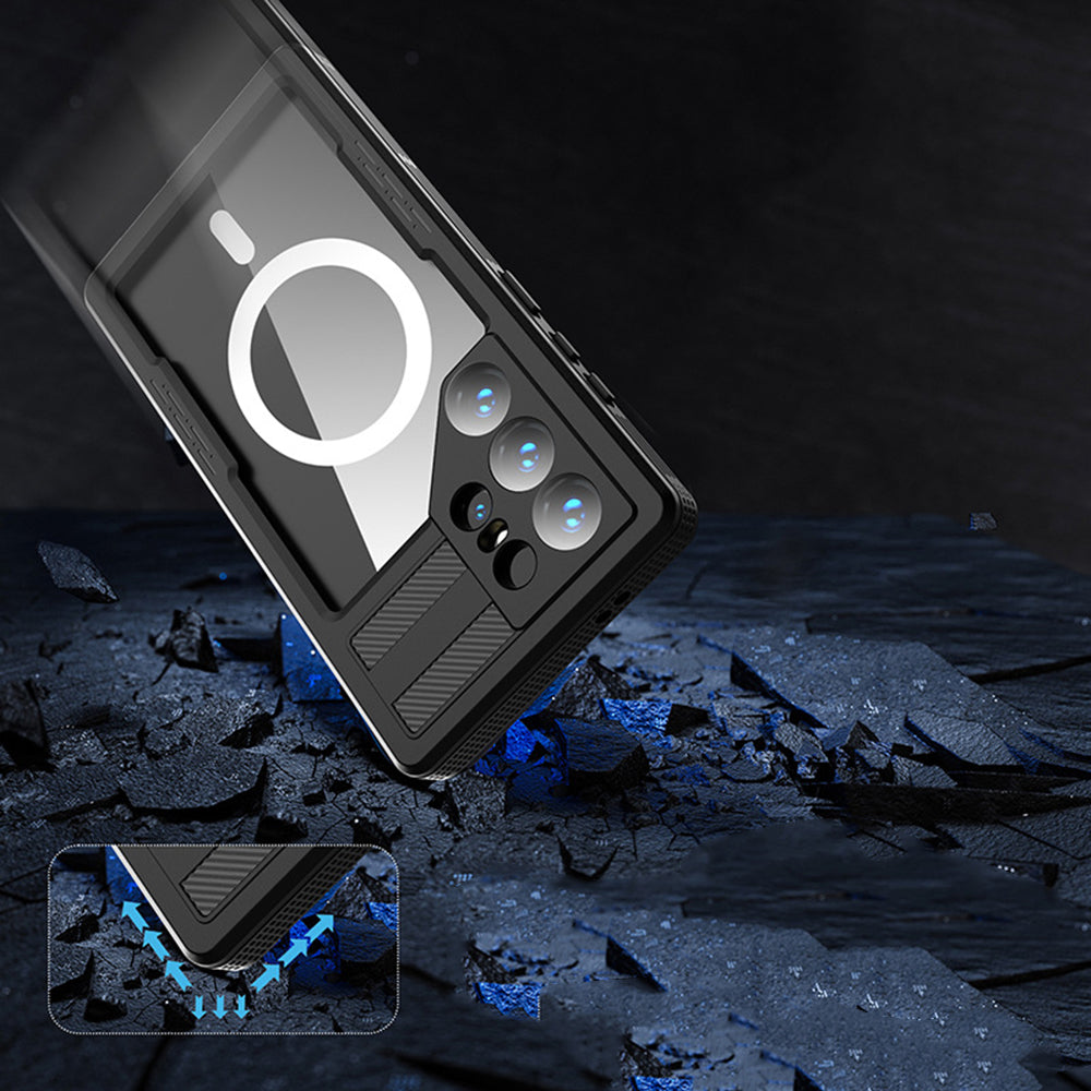 Waterproof Case for Samsung Galaxy S24 Ultra S928, ShellBox, Black
