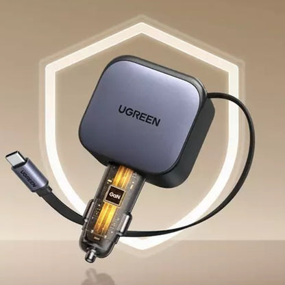 UGREEN EC603 Car Charger with USB-C Cable, 90W, 3A, 1 x USB-A - 1 x USB-C, Gray