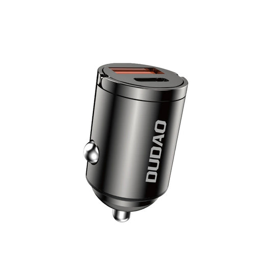 Dudao R3MAX Car Charger, 48W, 3A, 1 x USB-A - 1 x USB-C, Black