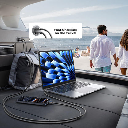 Lisen Car Charger, 45W, 3A, 2 x USB-C, Black YL0223080007