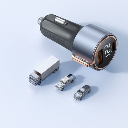 McDodo CC-3690 Venus Display Car Charger, 75W, 3A, 1 x USB-A - 1 x USB-C, Black