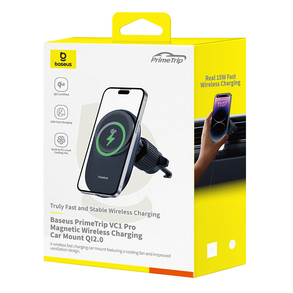 Baseus PrimeTrip VC1 Pro Wireless Car Charger, 15W, 1.67A, Black C40141000111-00