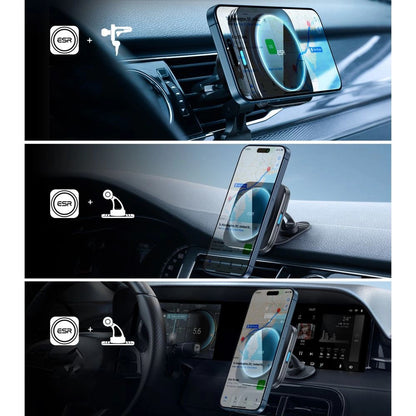 ESR HaloLock Vent Wireless Car Charger, 15W, 1.67A, Black
