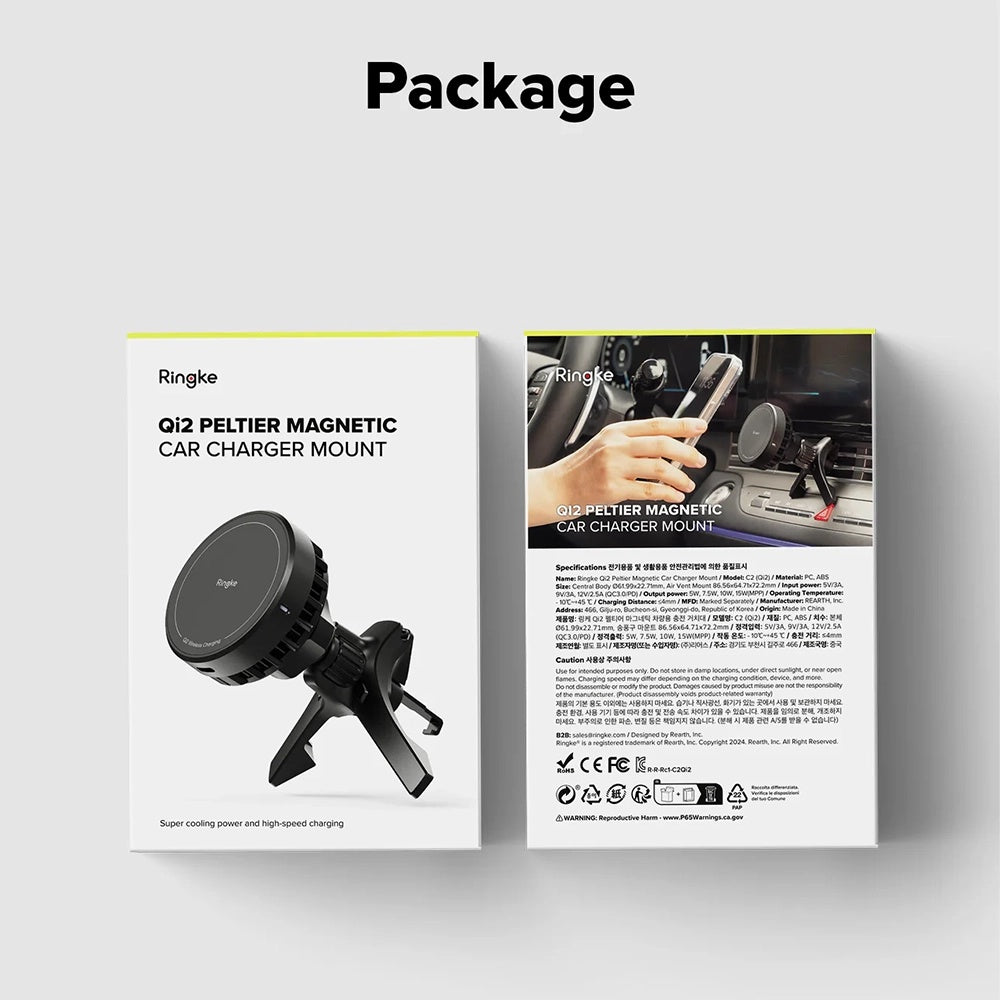 Ringke Wireless Car Charger, 15W, 1.67A, Black