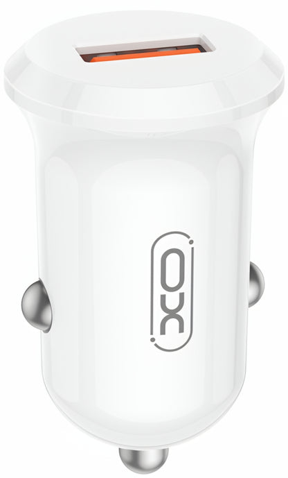XO Design CC68 Car Charger, 18W, 3A, 1 x USB-A, White