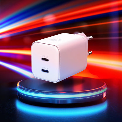 3MK Hyper Network Charger, 45W, 2 x USB-C, White
