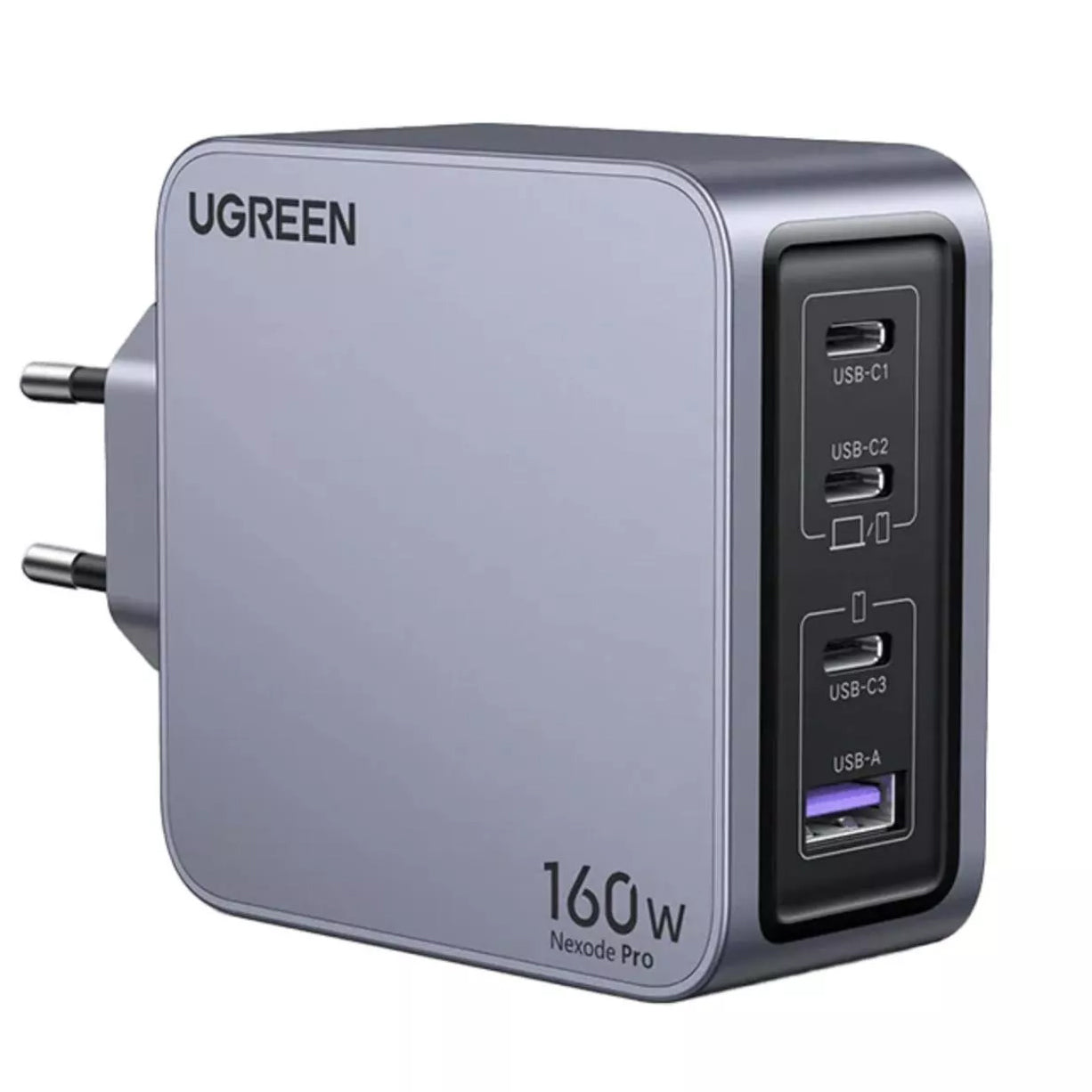 UGREEN X763 Nexode Pro USB-C Cabled Network Charger, 160W, 3.25A, 1 x USB-A - 3 x USB-C, Grey 