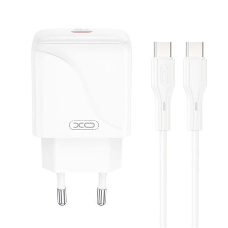 Network Charger with USB-C Cable XO Design L141, 20W, 3A, 1 x USB-C, White