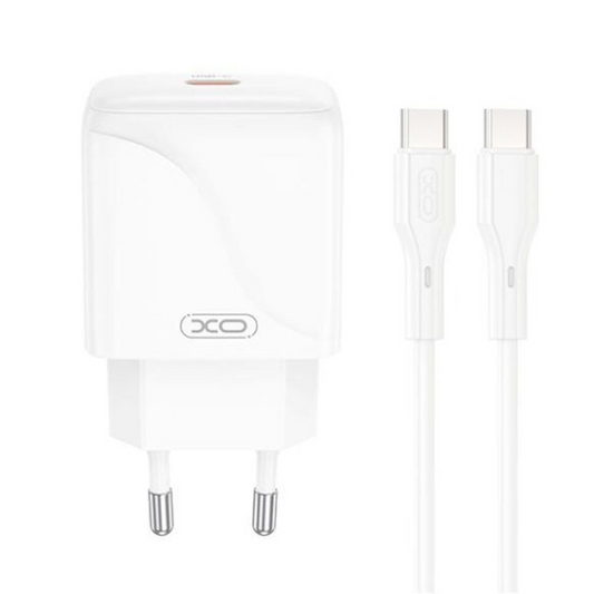 Network Charger with USB-C Cable XO Design L141, 20W, 3A, 1 x USB-C, White