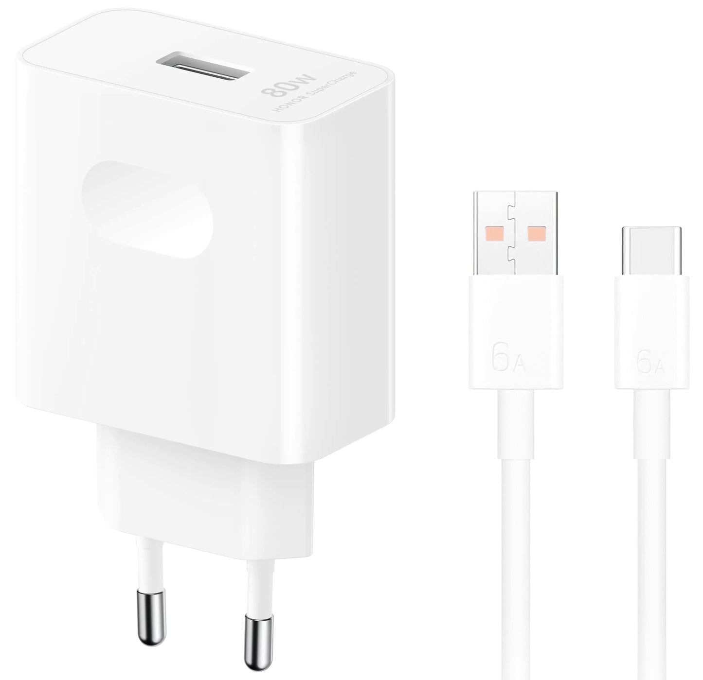 Honor USB-C Cable Wall Charger, 80W, 1 x USB-A, White