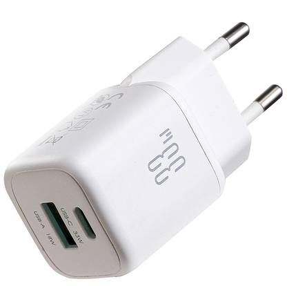 Joyroom JR-TG7 USB-C Cable Wall Charger, 33W, 3A, 1 x USB-A - 1 x USB-C, White