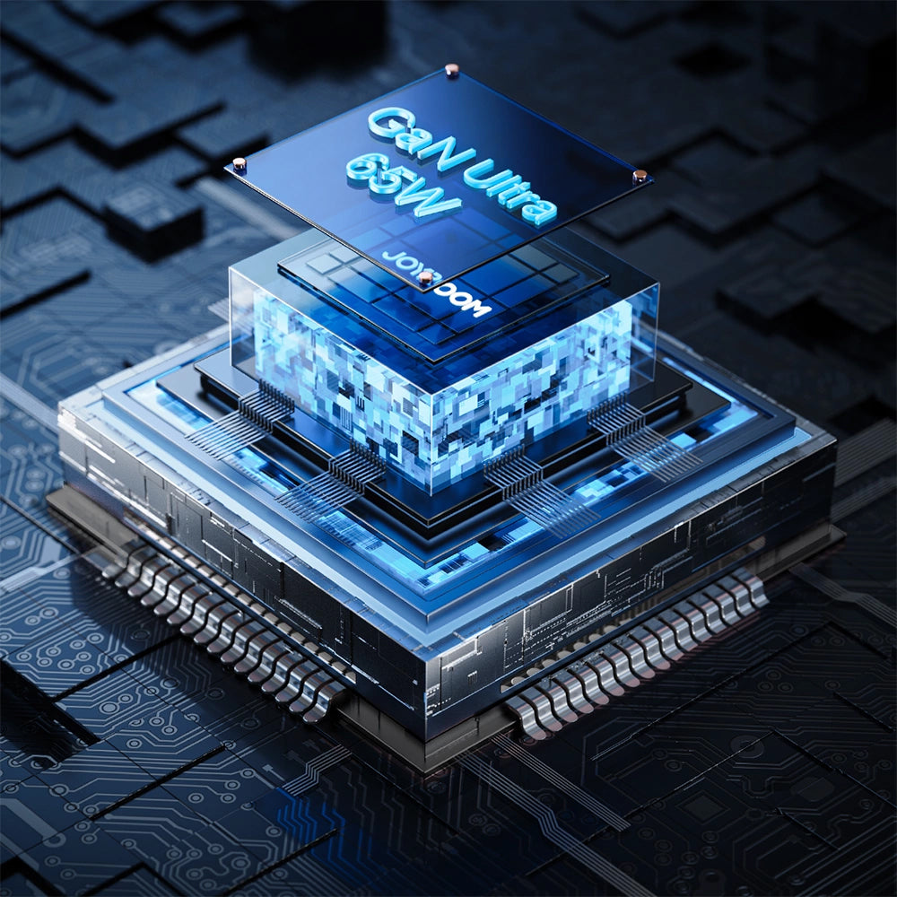 Joyroom TCG01 USB-C Network Charger with Cable, 65W, 3.25A, 1 x USB-A - 2 x USB-C, Black