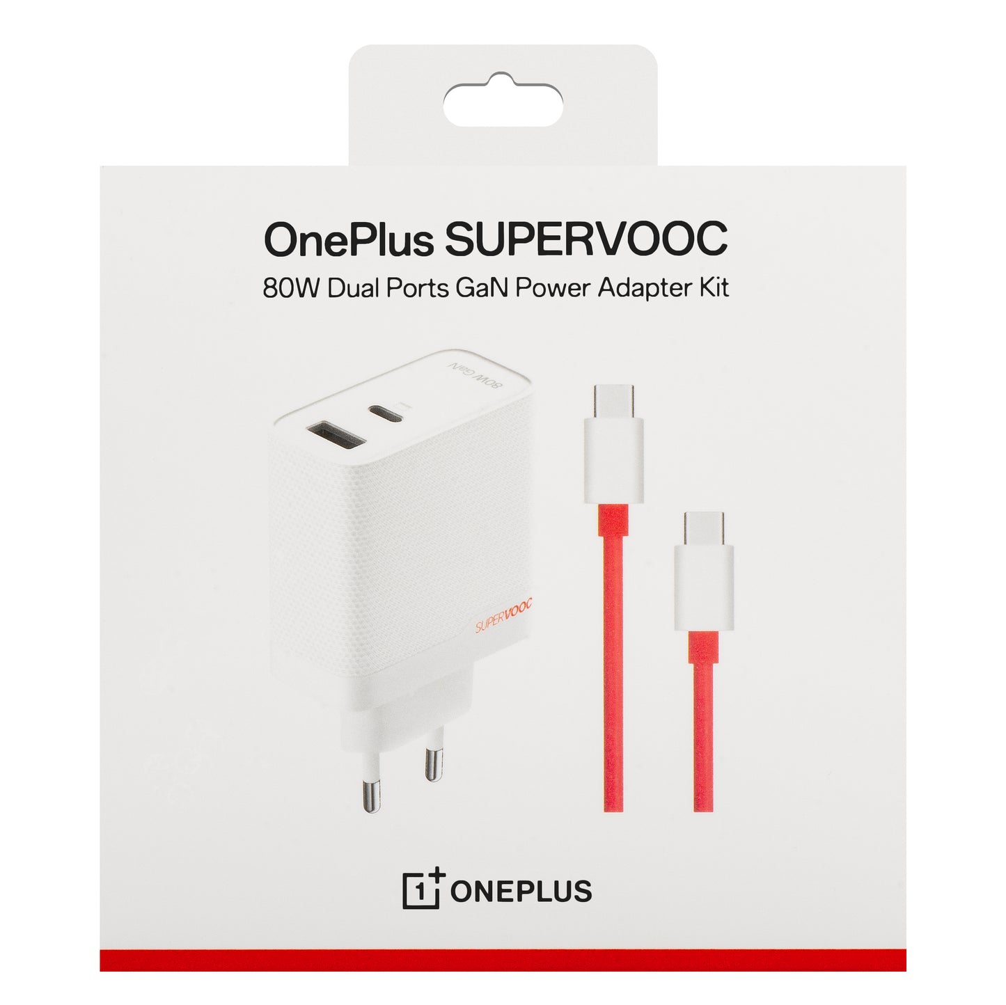 OnePlus Network Charger with USB-C Cable OnePlus, 80W, 7.3A, 1 x USB-A - 1 x USB-C, White 5461100597