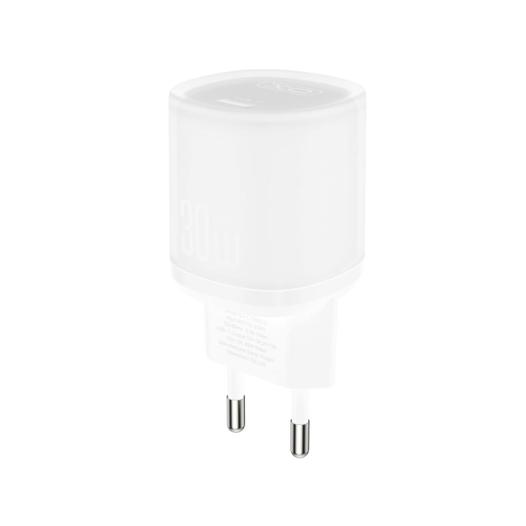 Network Charger with USB-C Cable XO Design L150, 30W, 3A, 1 x USB-C, White