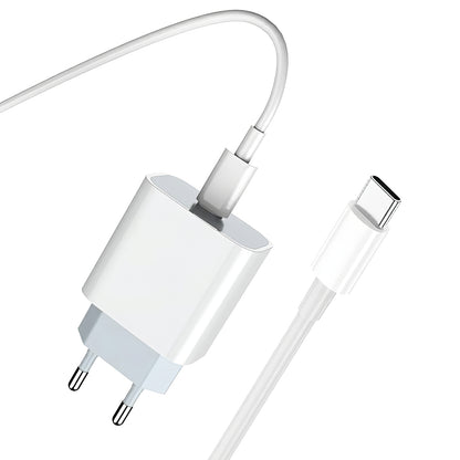 Prestico F8S USB-C Cable Wall Charger, 20W, 3A, 1 x USB-C, White