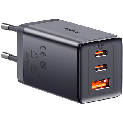 Baseus GaN5 Ultra USB-C Cable Network Charger with USB-C Cable, 65W, 3.25A, 1 x USB-A - 2 x USB-C, Gray P10110812827-Z1