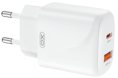 Network Charger with USB-C Cable XO Design L158, 20W, 3A, 1 x USB-A - 1 x USB-C, White