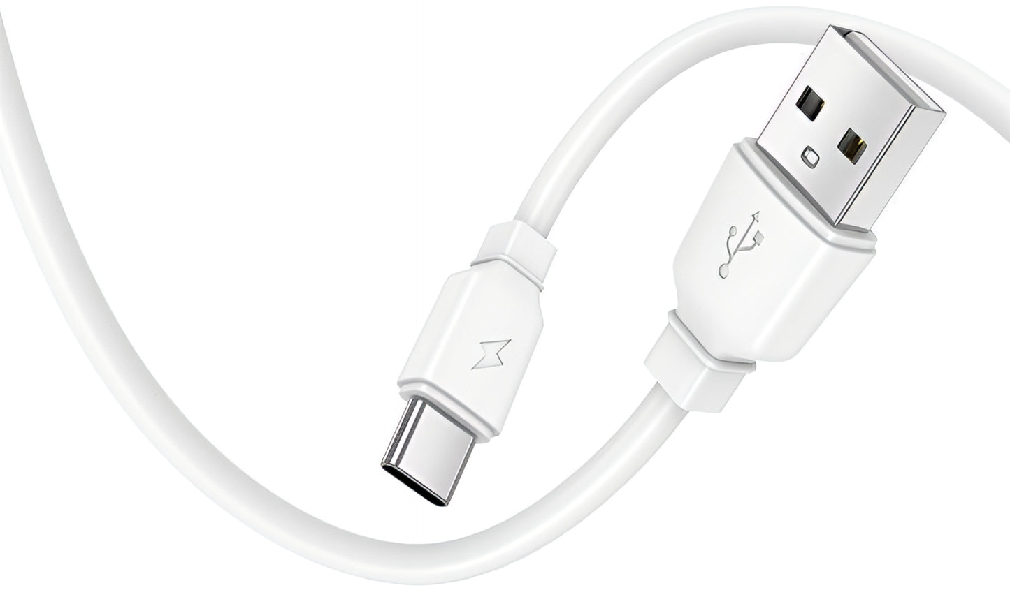 Network Charger with USB-C Cable Prestico F9S, 12W, 2.4A, 1 x USB-A, White