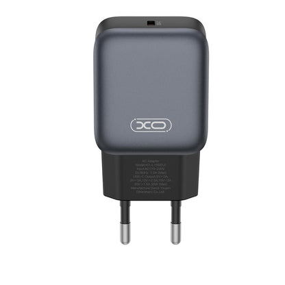 Network Charger with Lightning Cable XO Design L155, 30W, 3A, 1 x USB-C, Black