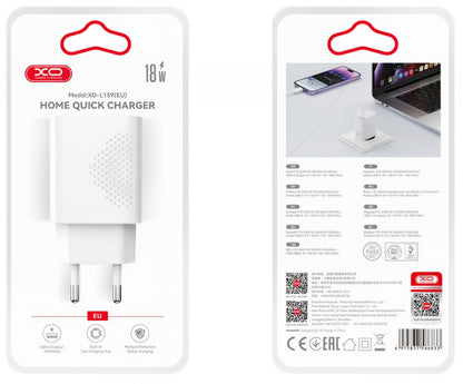 Network Charger with microUSB Cable XO Design L159, 18W, 3A, 1 x USB-A, White