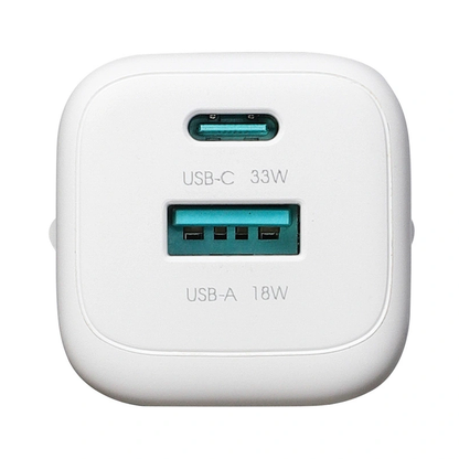 Joyroom JR-TG7 USB-C Cable Wall Charger, 33W, 3A, 1 x USB-A - 1 x USB-C, White