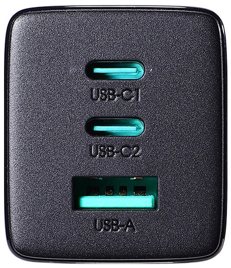 Joyroom TCG01 USB-C Network Charger with Cable, 65W, 3.25A, 1 x USB-A - 2 x USB-C, Black